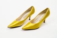 Yellow Satin Court Shoes