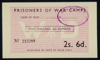 World War II P.O.W. Coupon: Value Two & Sixpence