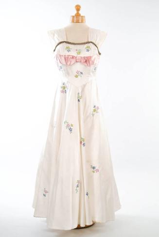 Embroidered Ivory Evening Dress