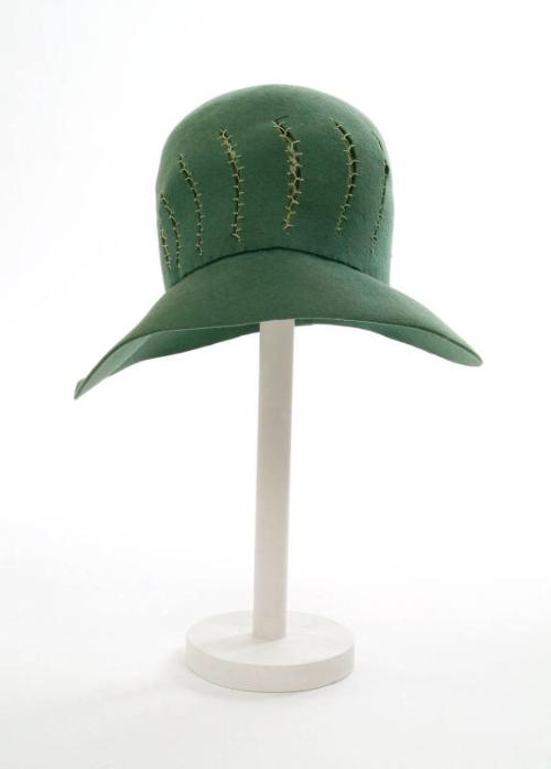 Apple Green Pierced Cloche Hat