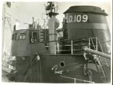 Photograph in album showing trawler Red Hackle
