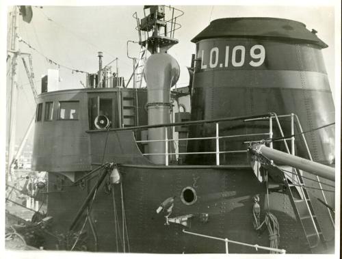 Photograph in album showing trawler Red Hackle
