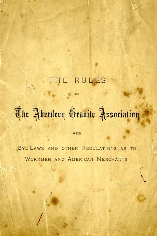 Rules Of The Aberdeen Granite Association