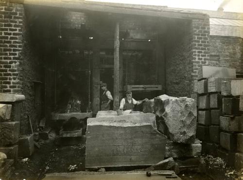 Photograph of Granite Sawing at Victoria Granite Works