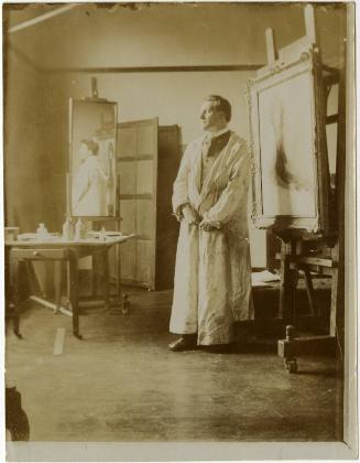 James McBey in his Hampstead Studio