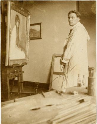 James McBey in his Hampstead Studio