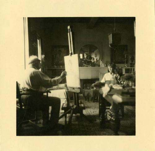 James McBey painting Joan Loeb, Tangier
