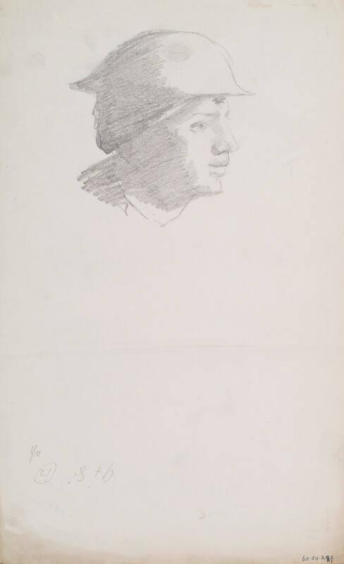 Head with Steel Helmet