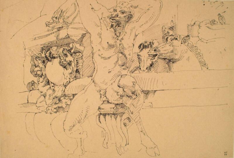 Satyr and Horse's Head, Neptune Fountain, Piazza della Signoria, Florence by Alexander Fraser 