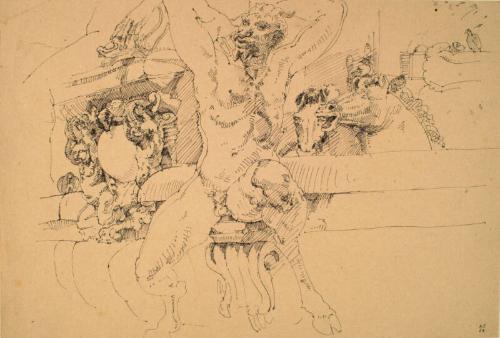 Satyr and Horse's Head, Neptune Fountain, Piazza della Signoria, Florence by Alexander Fraser 