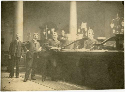 James McBey with Colleagues at the North of Scotland Bank (Early Photographs & Sketches)