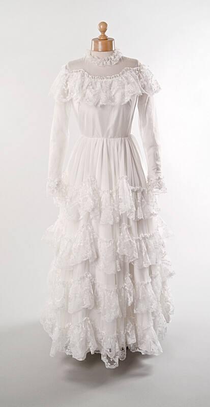 White Flounced Wedding Dress