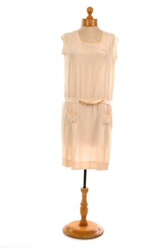 Cream Habotai Silk Tennis Dress