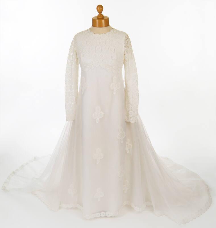 White Nylon Wedding Dress
