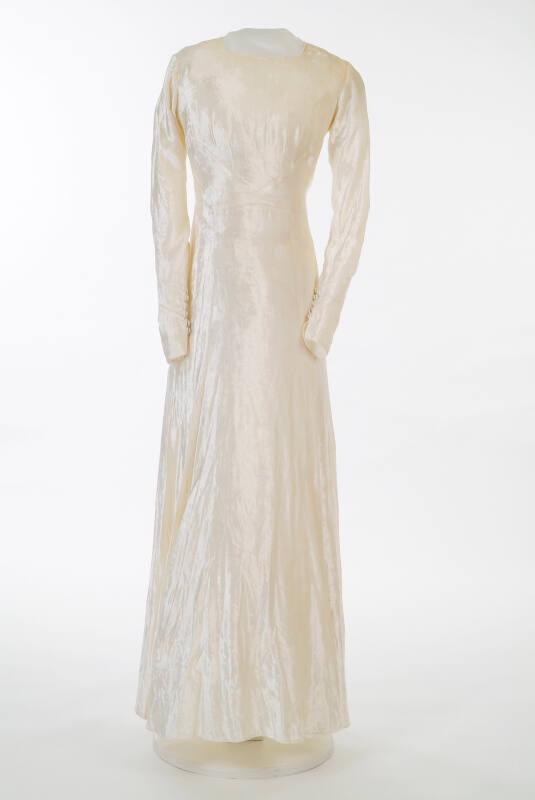 Cream Velvet Wedding Dress