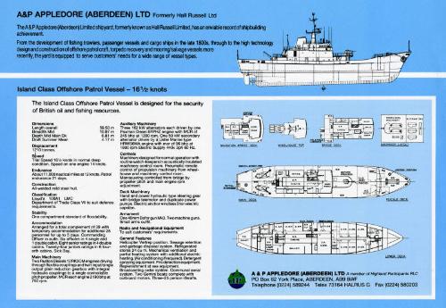 Leaflet Showing 'Island Class' Offshore Patrol Vessels Built By Hall Russell In 1970s