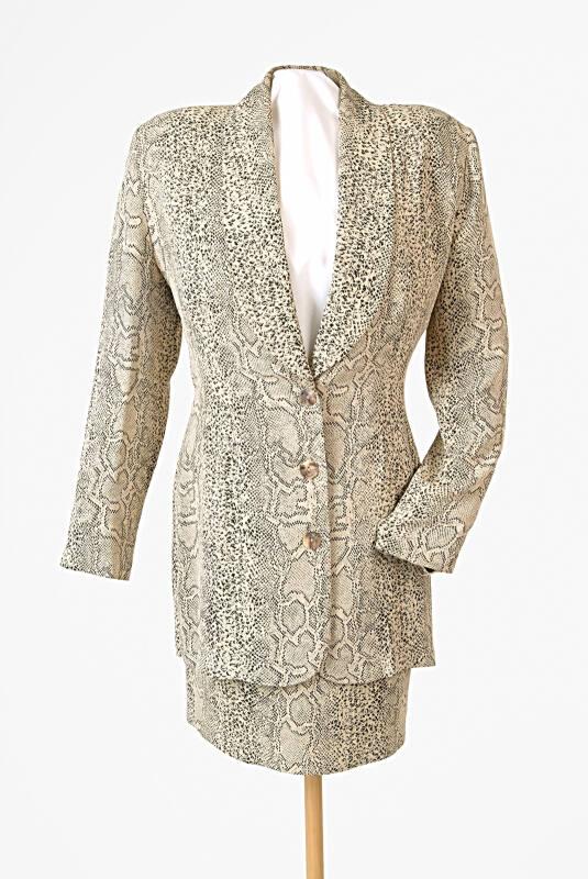 Snake Skin Print Skirt Suit