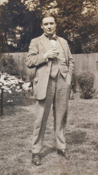 James McBey in the Garden, Hampstead (Photograph Album Belonging to James McBey)