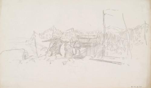 Men Working at Camouflage Netting