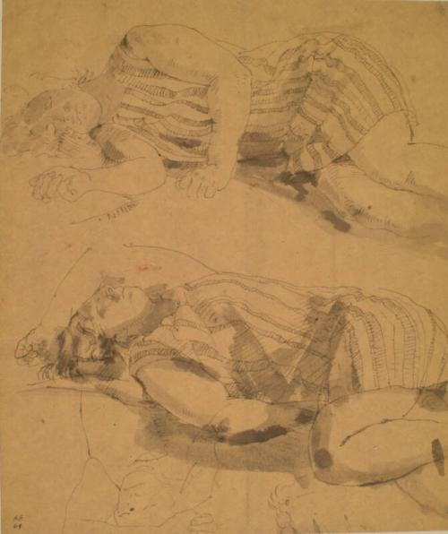 Three Studies of Helen in a Striped Dress by Alexander Fraser