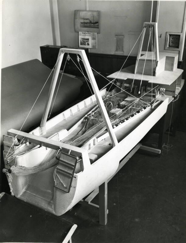 Photograph of Hall Russell Design Office with exhibition model of Junella
