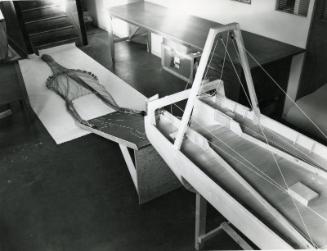 Photograph of Hall Russell Design Office with exhibition model of Junella