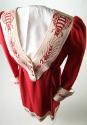 Red Wool Dress with Cream Trim