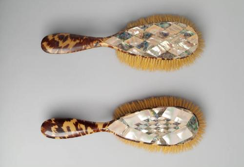 Victorian Wooden and Mother of Pearl Hair brush