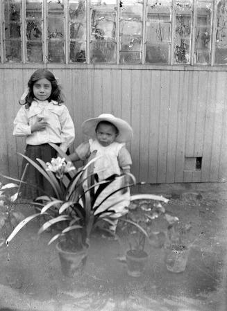 Two Children in Garden