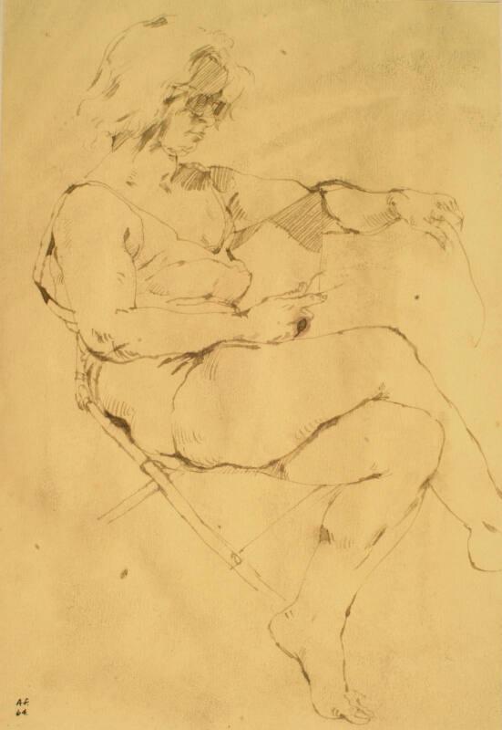 Helen Seated on a Deck-chair, Reading by Alexander Fraser