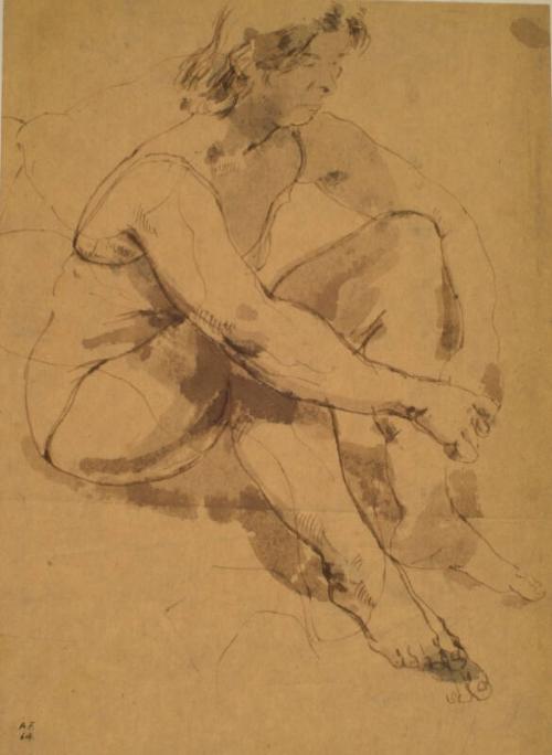 Helen in Swimming Costume, Seated by Alexander Fraser