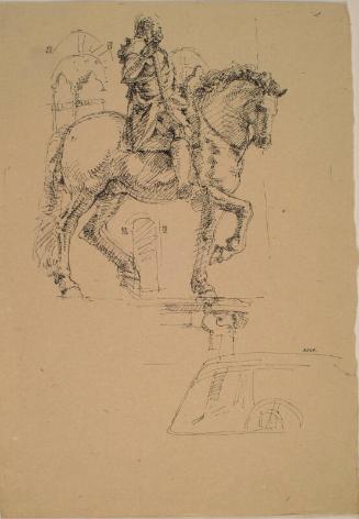 Sketch of Equestrian Monument to Cosimo I, Piazza della Signoria, Florence by Alexander Fraser