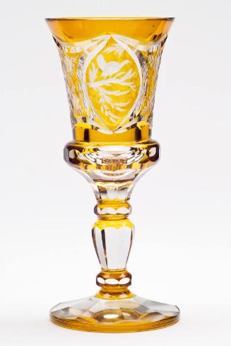 Amber Bohemian Glass Goblet