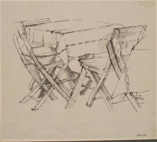 Study of Table and Chairs by Alexander Fraser