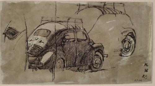 Study of Volkswagen Car, Rome Campsite by Alexander Fraser 