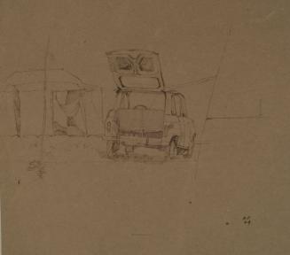 Car and Tent in a Campsite by Alexander Fraser