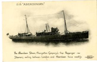 Postcard of steamship Aberdonian underway at sea