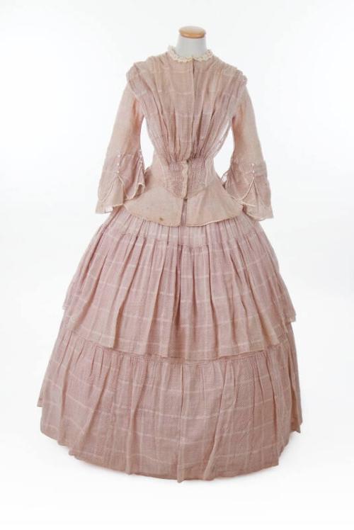 Pink Checked Cotton Wedding Dress