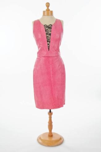 Pink Leather Corset and Skirt