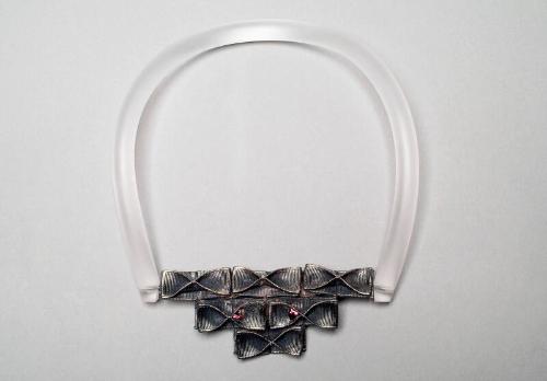 Silver Electro Formed Textile Neckpiece by Sara Keith