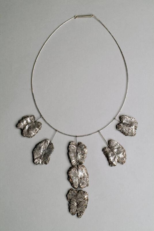 Silver Electro Formed Textile Neckpiece by Sara Keith