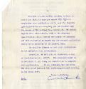 Letter relating to Patent application 'Improvements to trawl nets' to James Gordon (reverse)