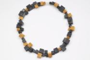 Graphite and Gold Coloured Cube Form Neckpiece by Helen McPherson