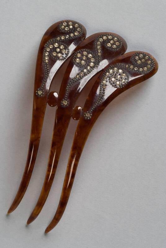 Faux Tortoiseshell Ornamental Hair Comb with Diamante