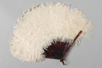 Small Cream Feather Fan with Tortoiseshell Sticks