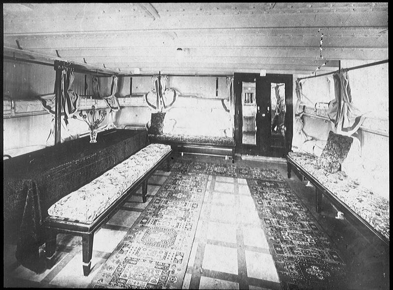 glass lantern slide showing sleeping accommodation aboard 'St Sunniva' (II)