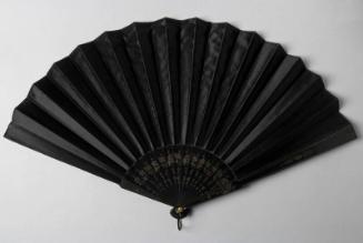 Black Fan With Wood Sticks