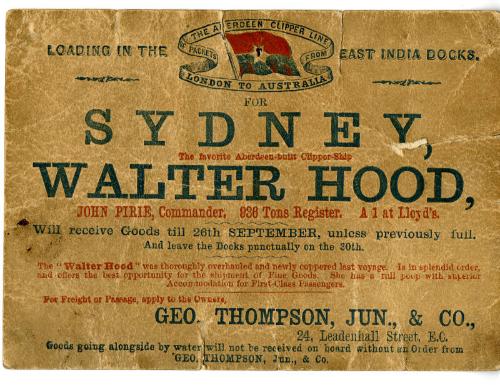 Sailing Card for the Walter Hood