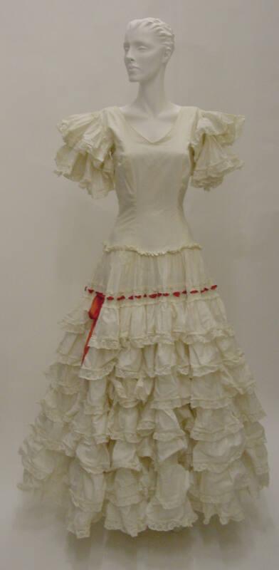 Ivory Cotton Flamenco Costume Dress