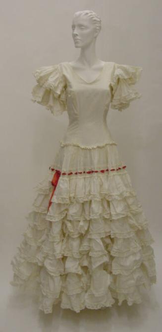 Ivory Cotton Flamenco Costume Dress